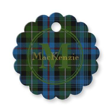 Scottish Clan MacKenzie Tartan Gold Name/Monogram Favor Tags