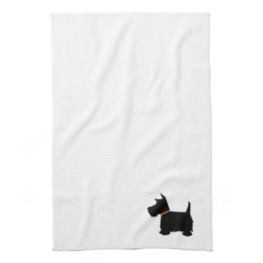 Scottish Terrier dog silhouette kitchen tea towel