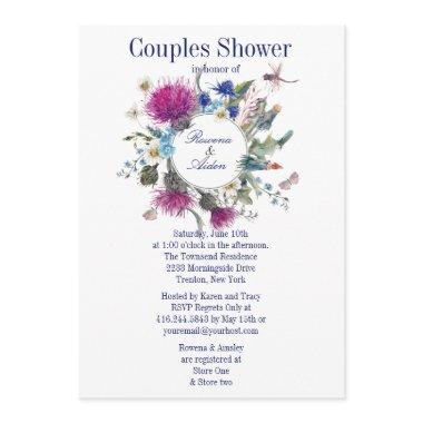 Scottish Thistle Floral Couples Wedding Shower Invitations