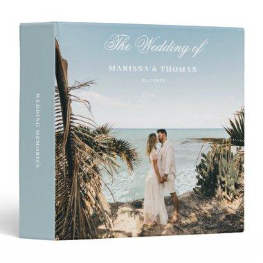 Script Beach Wedding Photo Album Keepsake Blue 3 Ring Binder