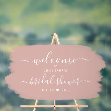 Script  Welcome Paint Dusty Rose Pink Acrylic Sign