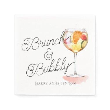 Script Brunch and Bubbly Cocktail Napkins