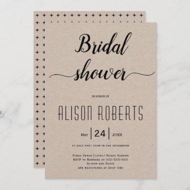 Script calligraphy rustic wedding bridal shower Invitations