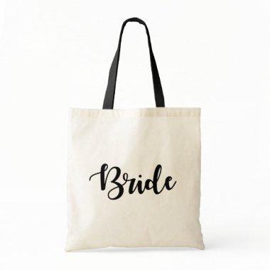 Script Font Wedding Party Bride Tote Bag