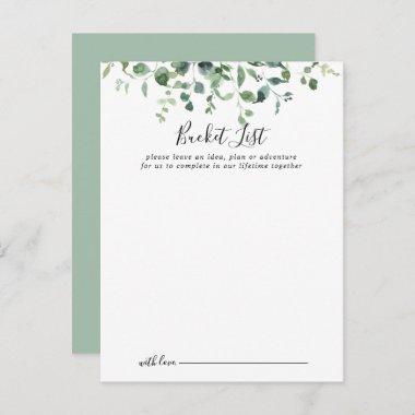 Script Green Foliage Wedding Bucket List Invitations