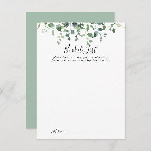 Script Green Foliage Wedding Bucket List Invitations