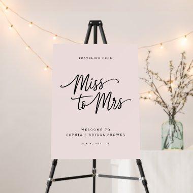 Script Miss To Mrs Minimal  Pink Sign