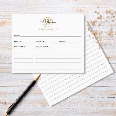 Script Name Gold Monogram Recipe Invitations