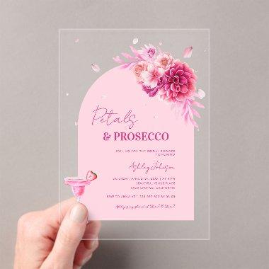 Script Petals & Prosecco Pink Floral  Acrylic