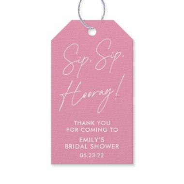 Script Sip Sip Hooray Pink  Wine Gift Tags