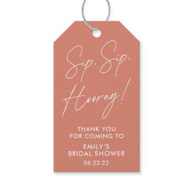 Script Sip Sip Hooray Sunset  Wine Gift Tags