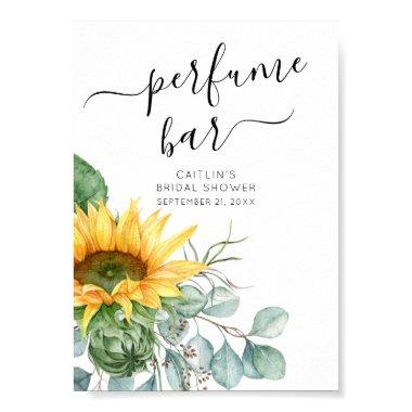 Script Sunflower Bridal Shower Perfume Bar Sign