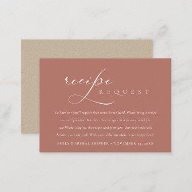 Script Terracotta Recipe Request Bridal Shower Enclosure Invitations