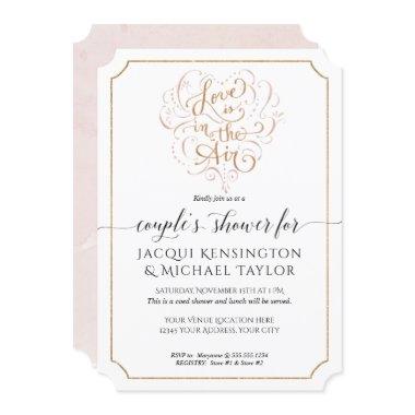 Script Typography Love in Air Gold Couples Shower