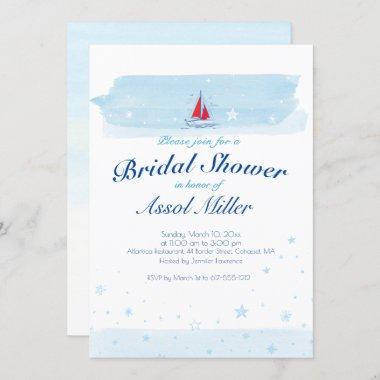 Sea and Scarlet Sail | Bridal Shower Invitations