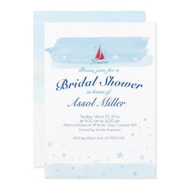 Sea and Scarlet Sail | Bridal Shower Invitations