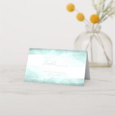 Sea Foam Green Watercolor Table Number Seating Place Invitations