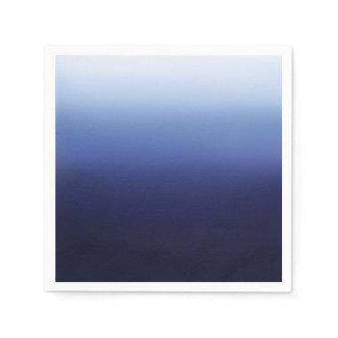 Sea Ocean Blue Modern Minimal Beach Bridal Shower Napkins