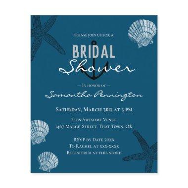 Sea Shells and Starfish Bridal Shower Invitations