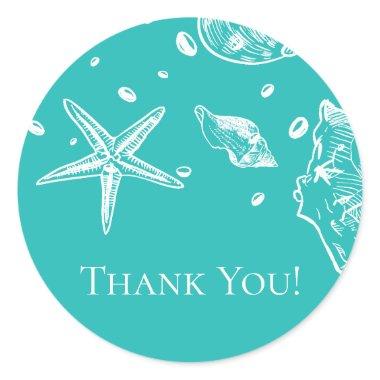 Sea Shells  Thank You Favor Sticker