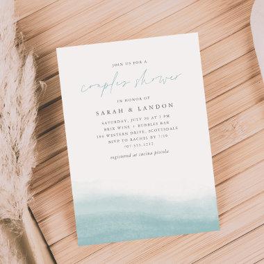 Sea Tides Coastal Watercolor Couples Shower Invitations