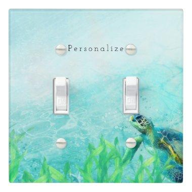 Sea Turtle Ocean Beach Art Elegant Tropical Light Switch Cover