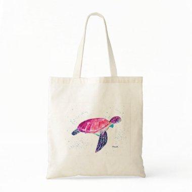 Sea turtle watercolor ocean Hawaiian tropical Tote Bag