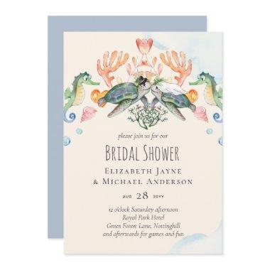 Sea Turtle Wedding Bridal Shower Invites