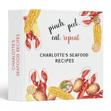 Seafood Summer Recipes Party 3 Ring Binder