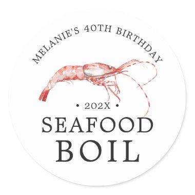 Seafood Themed Birthday Party Classic Round Sticker