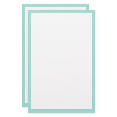 Seaglass Sea Green Border Light Custom Color Cool Stationery