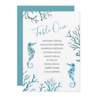 Seahorse Wedding Seating Chart, Table Plan Invitations