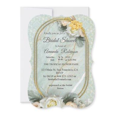 Seamless Light Green, Yellow & White Mandalas