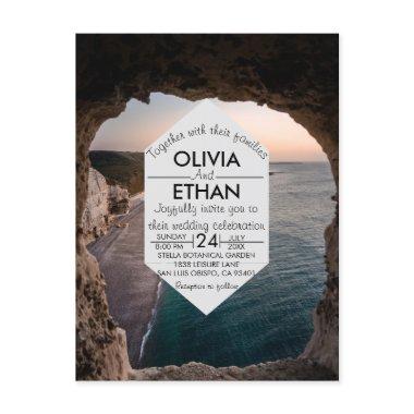 Seascape beach wedding Invitation Post