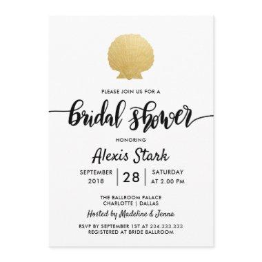 Seashell Faux Gold Foil Ocean