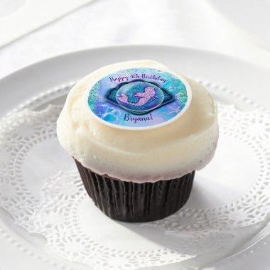 Seashell Fit for a Mermaid Glitter Birthday Party Edible Frosting Rounds