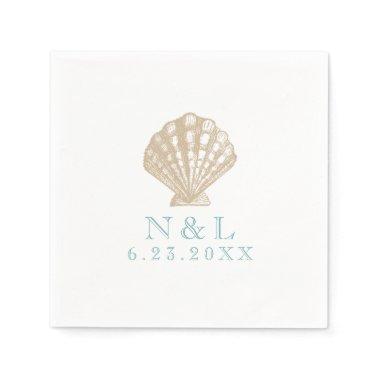 Seashell Nautical Beach Wedding | Bridal Shower Napkins