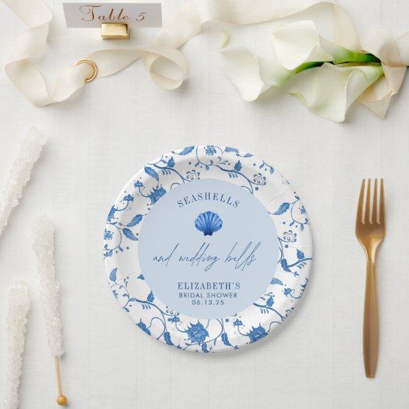 Seashells and Wedding Bells Coastal  Paper Plates