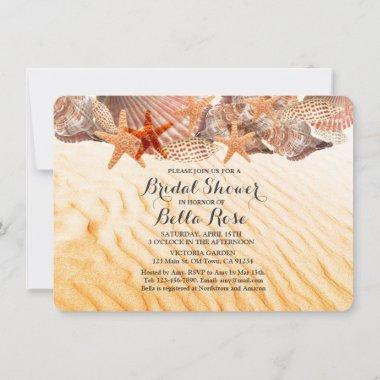 Seashells beach bridal shower invites seashell5