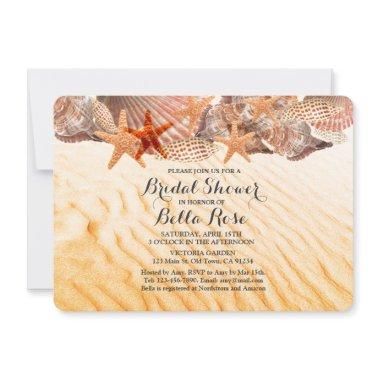 Seashells beach bridal shower invites seashell5