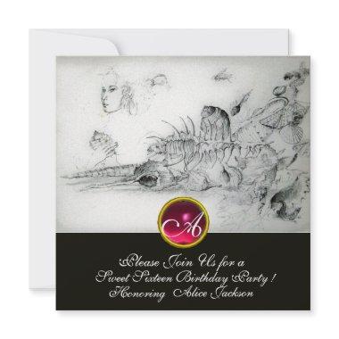 SEASHELLS SWEET SIXTEEN PARTY,Ruby Monogram Ice