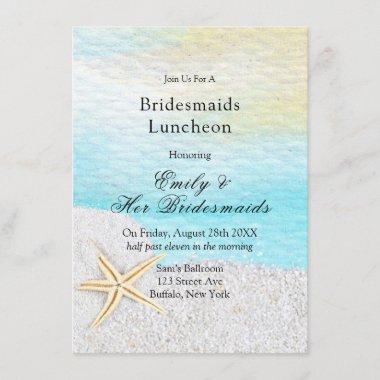 Seaside Beach White Sand Bridesmaids Luncheon Invitations
