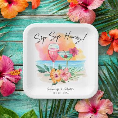 Seaside Sippin' | Tropical Beach Sip Sip Hooray Paper Plates