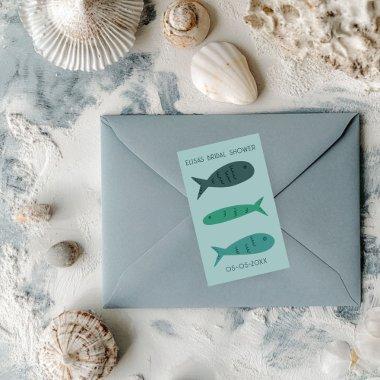 Seaside Soiree  Cute Fishes CUSTOM Rectangular Sticker