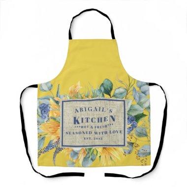 Seasoned with Love Sunflower Custom Apron