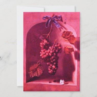 SEASON'S FRUITS - PROSPERITY ,pink red brown Invitations