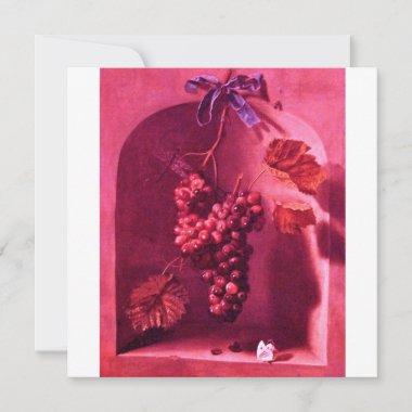 SEASON'S FRUITS - PROSPERITY ,pink red white Invitations