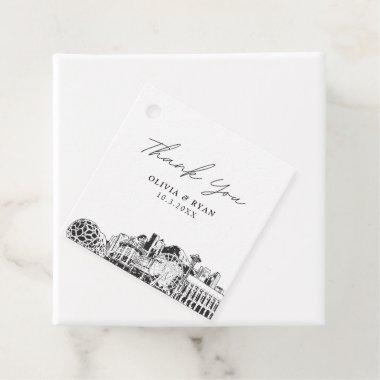 Seattle Skyline Sketch Wedding Modern Favor Tag