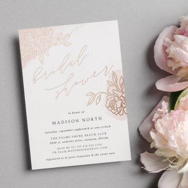 Secret Garden Floral Bridal Shower Foil Invitations