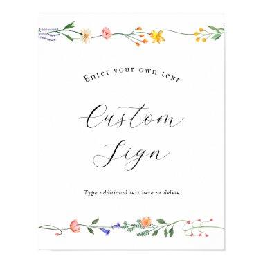 Secret Garden Floral Custom Text Sign